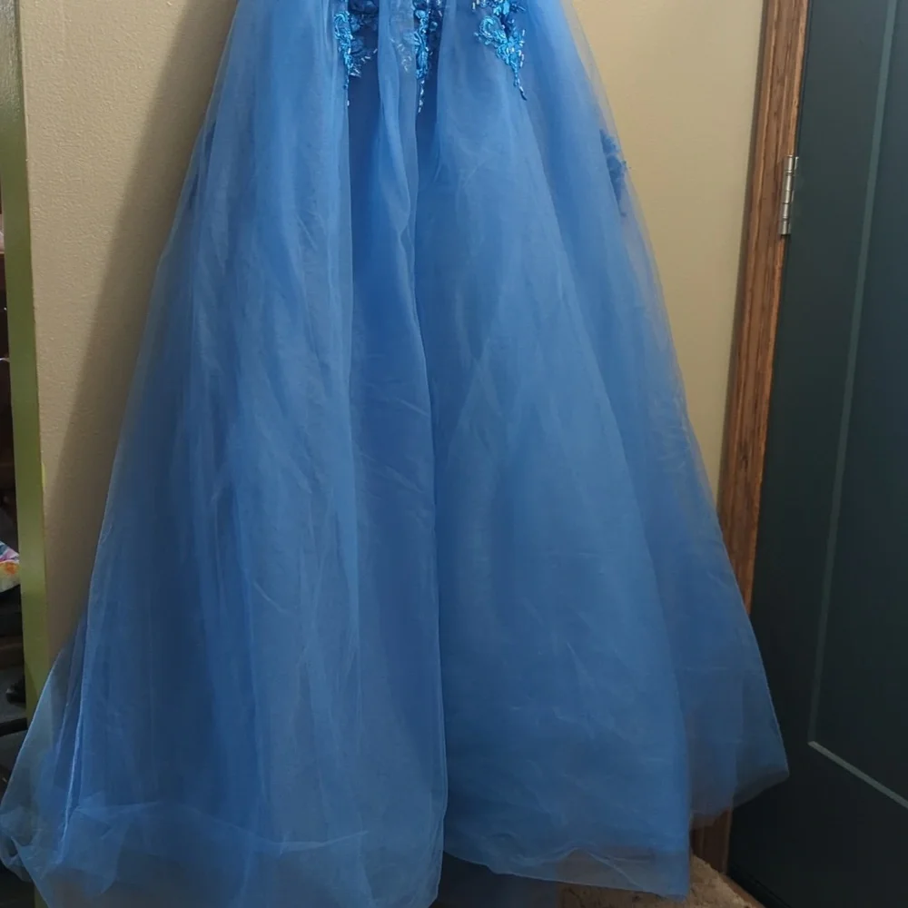 Blue floral prom dress - Picture 3 of 6